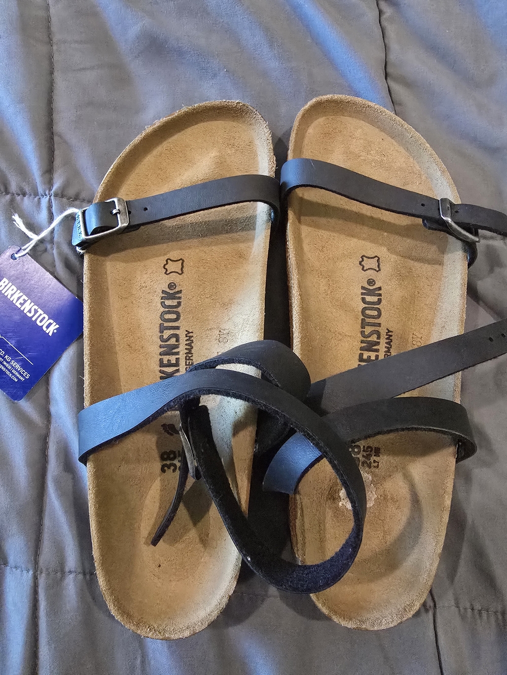 Birkenstock Black Leather Sandals for Women